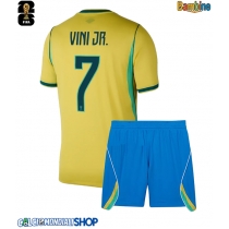 Maglie da calcio Brasile Vinicius Junior #7 Prima Maglia Bambino Mondiali 2026  Manica Corta (+ Pantaloni corti)